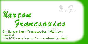 marton francsovics business card